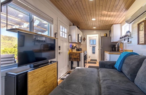 Hayesville House | Tiny Tin Haven Mountain Views + Private Deck